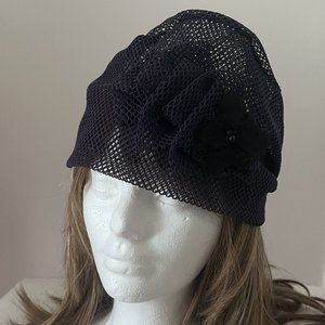 Womens Purple Mesh Tea Party Hat Made In Korea NEW